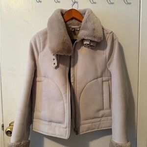 Beige Faux Fur Jacket